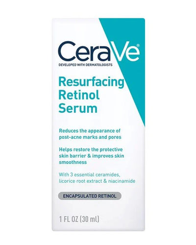 CeraVe Resurfacing Retinol Serum
FOR POST-ACNE MARKS & PORES
ENCAPSULATED RETINOL